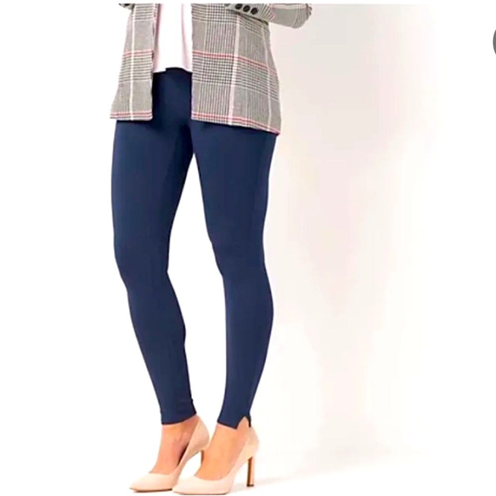SPANX Ponte Ankle Legging dress pants 1X Petite Navy Blue New